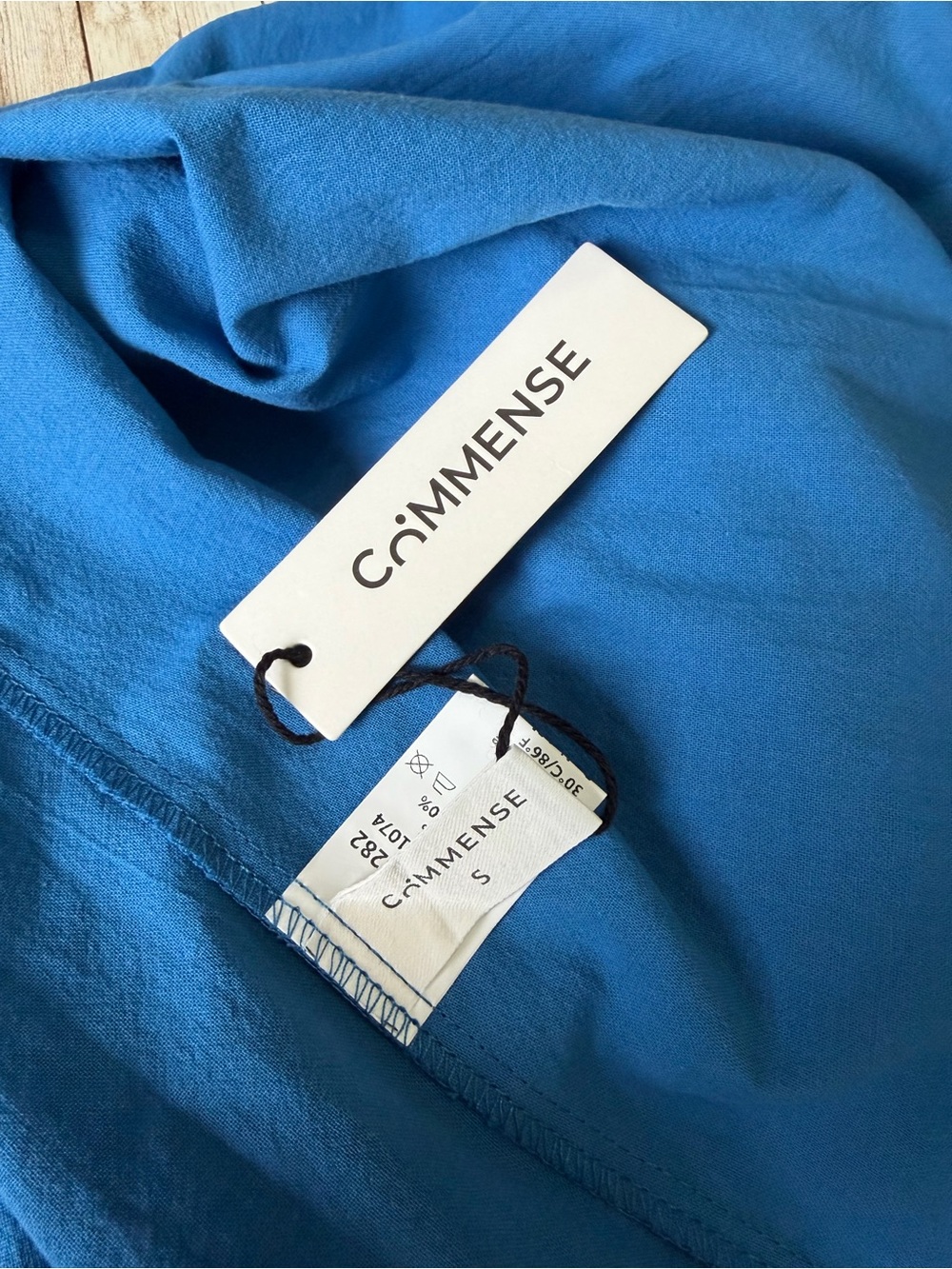 Commense Ocean Blue Embroidered Fish Maxi Dress Small NWT Cotton Blend - Picture 7 of 9